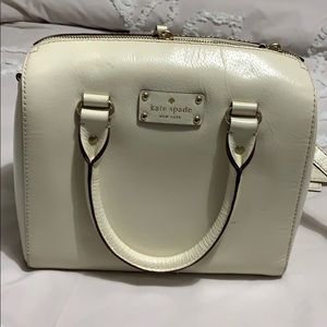 off white patent leather kate spade purse